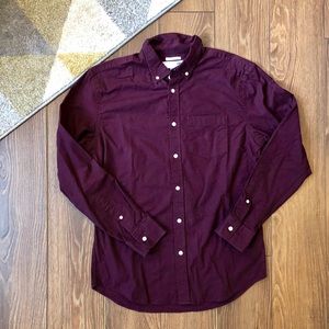 Maroon Oxblood Dark Red Slim Oxford Dress Shirt